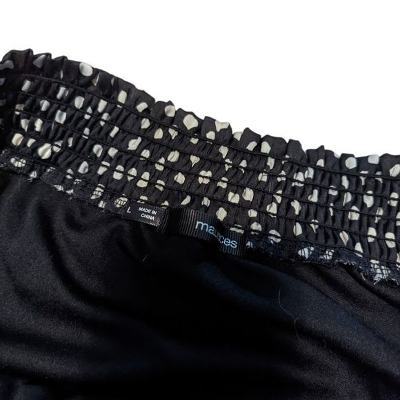 BLACK & WHITE POLKA DOT SILKY MAURICES DRESS - Picture 2 of 2